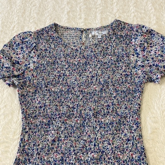 Edit by Nine puff sleeve smocked mini dress NWT blue floral - Picture 8 of 13